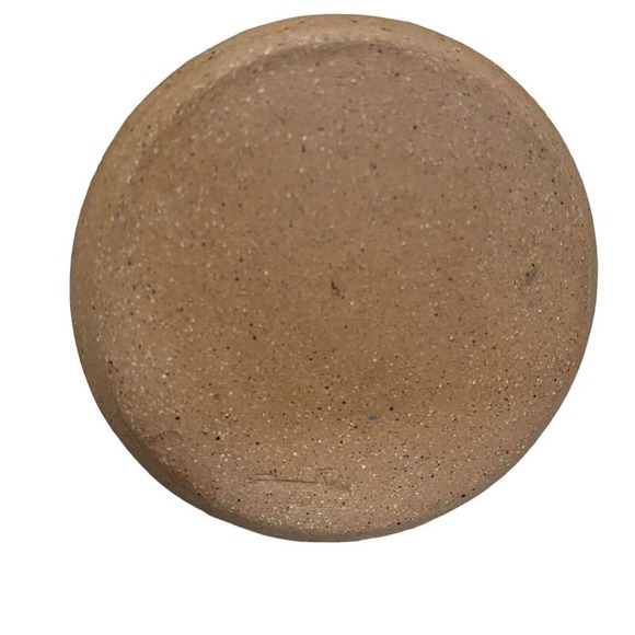 Studio Art Pottery Whale Vase Salt Glaze Blue Stripe 6” - Picture 5 of 6